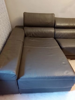 Sofá Chaiselongue Gris Piel. Acepto OFERTAS!!