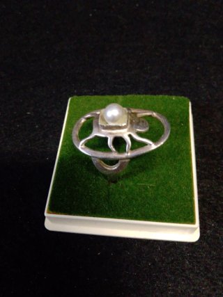 Anillo Plata Antigua Diseño Insecto