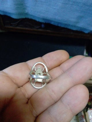 Anillo Plata Antigua Diseño Insecto