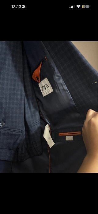 Traje Chaqueta Zara Hombre Azul/Gris
