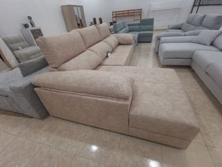 Sofá Chaise Longue Beige y Gris