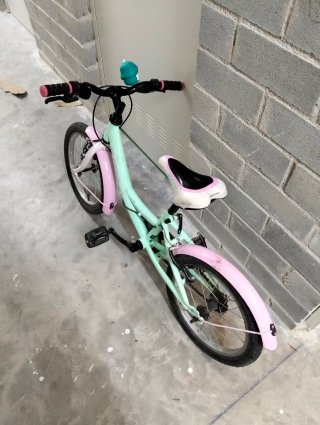 Bicicleta infantil mint y rosa