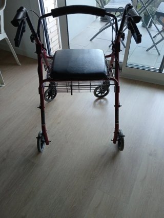 Andador con asiento y cesta