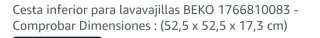Cesta inferior lavavajillas