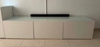 Mueble TV Ikea Blanco y Transparente