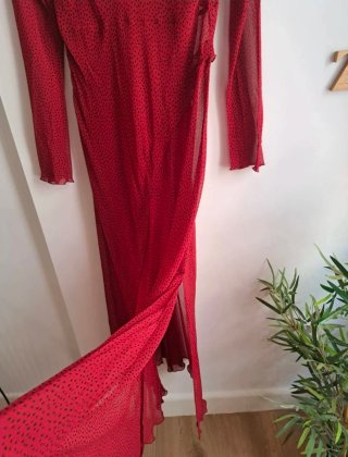 Vestido largo lunares Mango