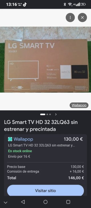 LG Smart TV HD 32 32LQ63 Nueva