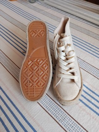 Zapatillas altas Bosanova rafia beige