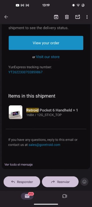 Retroid Pocket 6 Handheld 16Bit 12GB Stick Top