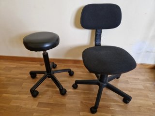 Taburete gas con ruedas + Silla de regalo
