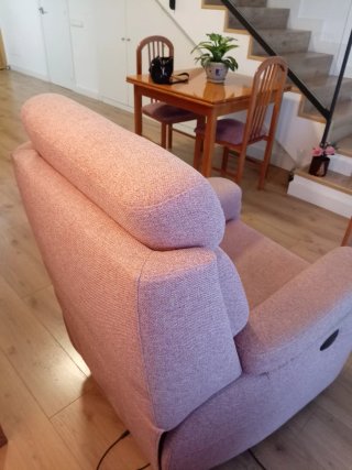 Sillón relax eléctrico tela rosa