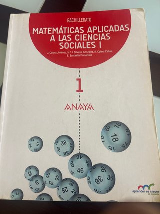 Libro matemáticas aplicadas, 1º de bachillerato