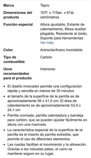Barbacoa Tepro Toronto Grill Negra