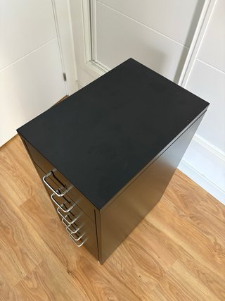 Cajonera oficina 6 cajones negra con ruedas