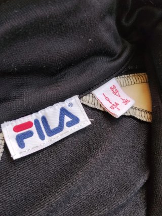 Sudadera Retro Fila Negra, Blanca y Azul