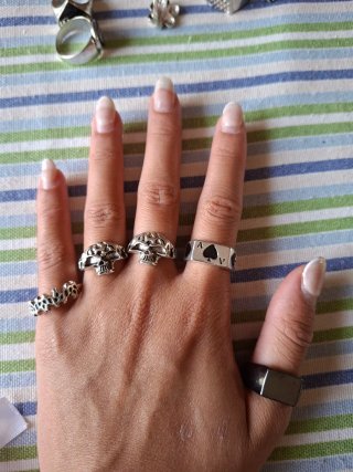 Lote Anillos Ajustables Estilo Vintage Bisutería
