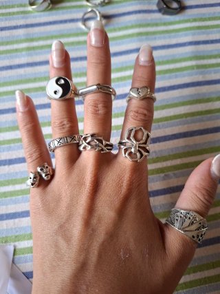 Lote Anillos Ajustables Estilo Vintage Bisutería