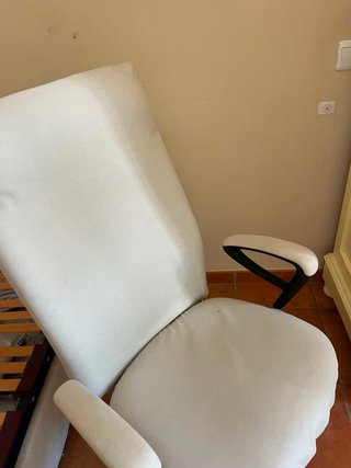 Silla de oficina beige/blanca