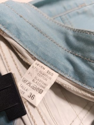 Pantalón tiro bajo azul claro SEVEN-EX
