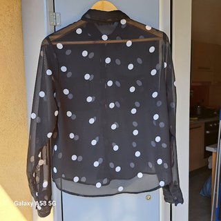 2 camicette nere chiffon pois