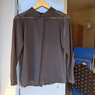 2 camicette nere chiffon pois