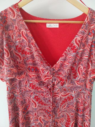 Vestido Springfield estampado rojo Talla XL