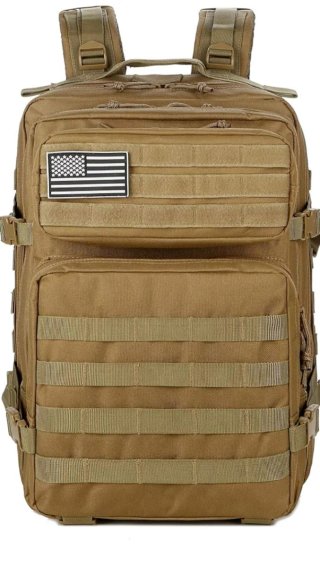 Mochilas Tácticas Militares 45L Beige y Negra