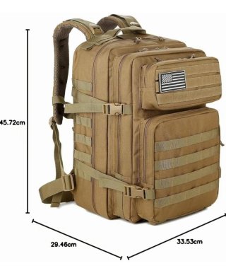 Mochilas Tácticas Militares 45L Beige y Negra