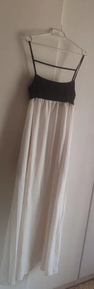 Vestido largo bicolor