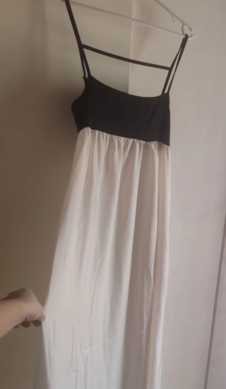 Vestido largo bicolor