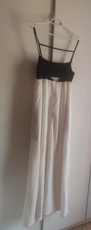 Vestido largo bicolor