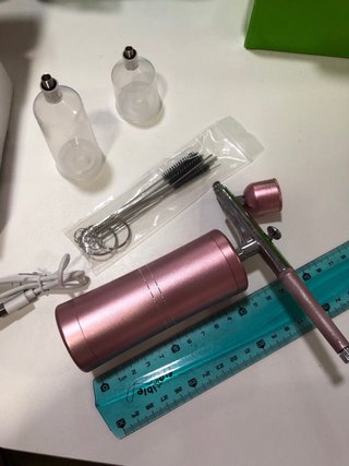 Mini aerógrafo rosa portátil kit