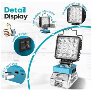 Foco LED Inalámbrico Makita 18/21V