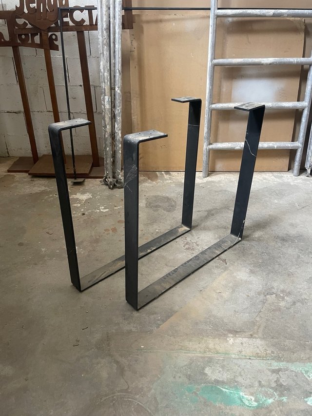 2 Patas de acero macizo para mesa o escritorio