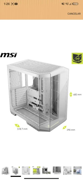 Caja PC Gaming Blanca MSI MAG Pano Como nueva!!