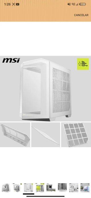 Caja PC Gaming Blanca MSI MAG Pano Como nueva!!