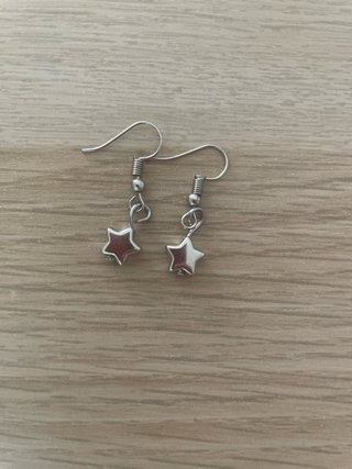 Pendientes colgantes de estrella plateada Y2K