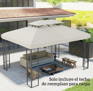 Toldo de Recambio Beige 4x3m Doble Techo