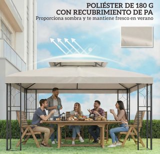 Toldo de Recambio Beige 4x3m Doble Techo