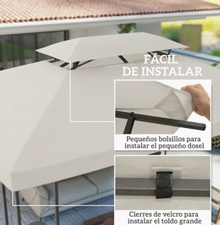 Toldo de Recambio Beige 4x3m Doble Techo