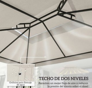 Toldo de Recambio Beige 4x3m Doble Techo