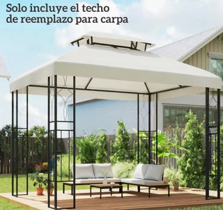 Toldo de Recambio Beige 4x3m Doble Techo