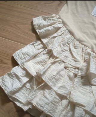 Vestido Zara volantes beige Talla S