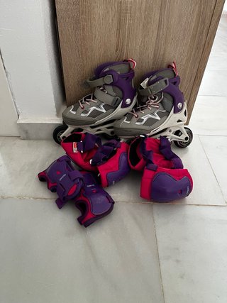 Patines Oxelo niña morado y gris 32/35