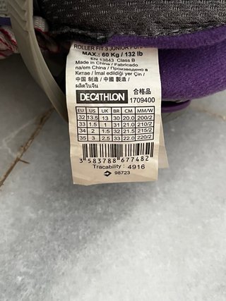 Patines Oxelo niña morado y gris 32/35
