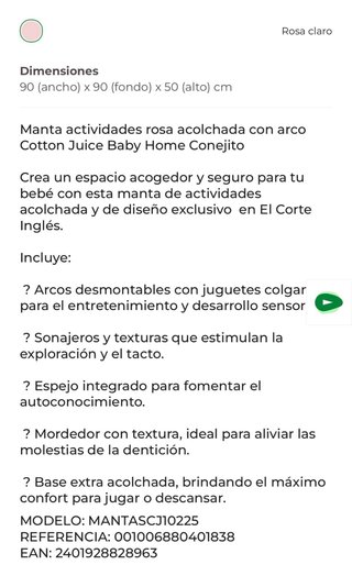 Manta de actividades para bebé con arco
