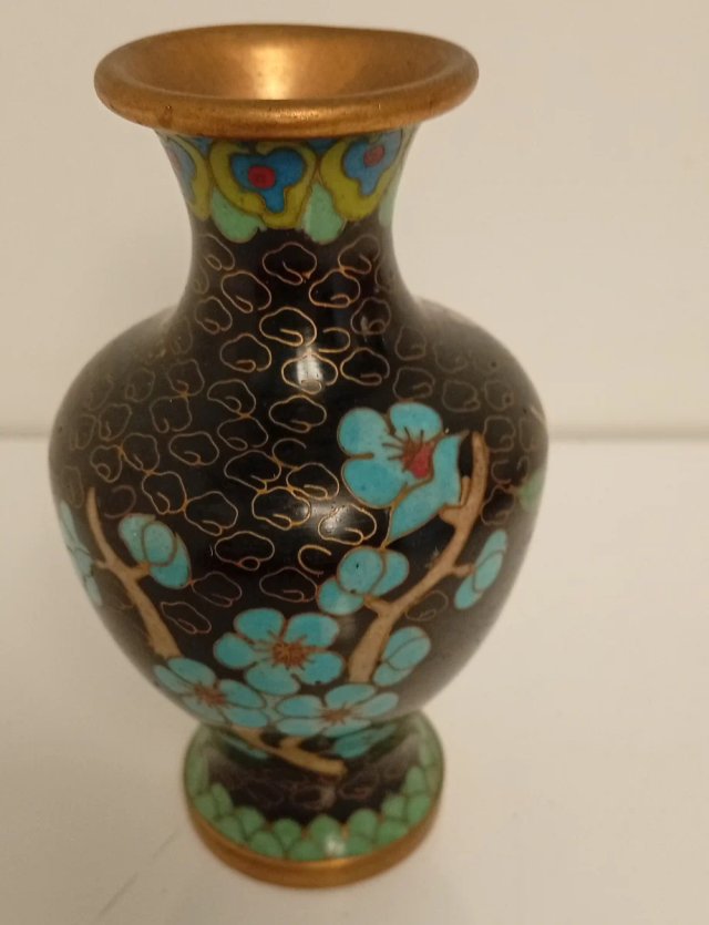 JARRON MINIATURA CLOISONNE CHINO BRONCE