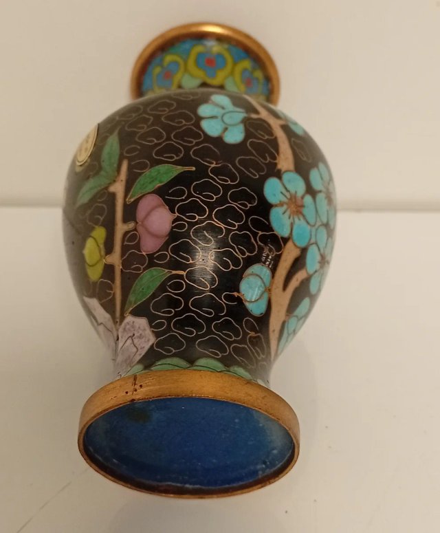 JARRON MINIATURA CLOISONNE CHINO BRONCE