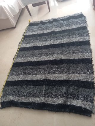 Jarapa/Alfombra Rayas Negras y Grises 2x1.40m