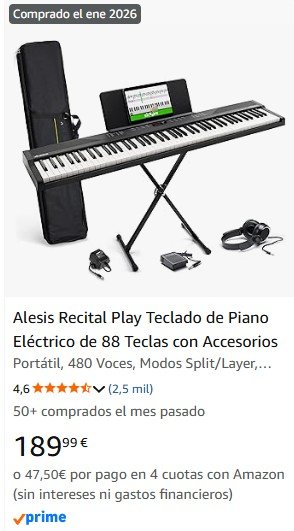Piano Eléctrico Alesis 88 Teclas